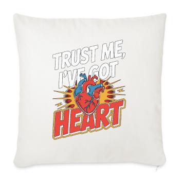 Cardiac Tech Trust Me I've Got Heart Echo Tech - Throw Pillow Cover 17.5” x 17.5” - natural white - Front