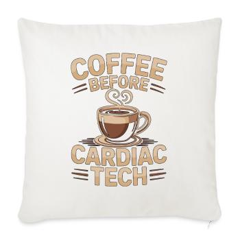 Cardiac Tech Coffee Cath Lab Tech Coffee Lover - Throw Pillow Cover 17.5” x 17.5” - natural white - Front