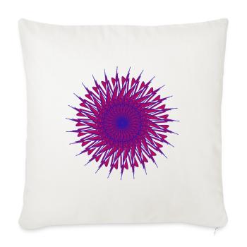 Neon Mandala Burst - Throw Pillow Cover 17.5” x 17.5” - natural white - Front