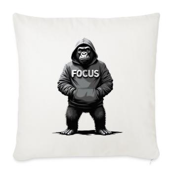 Gorilla Focus Strength Motivation Training - Throw Pillow Cover 17.5” x 17.5” - natural white - Front