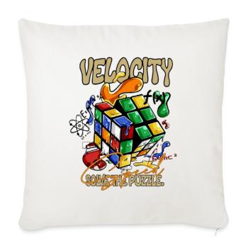 Velocity Rubik's Puzzle Splash - Throw Pillow Cover 17.5” x 17.5” - natural white - Front