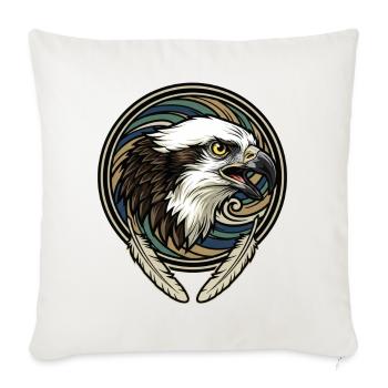 Osprey Majestic Bird Graphic Powerful Nature Art - Throw Pillow Cover 17.5” x 17.5” - natural white - Front