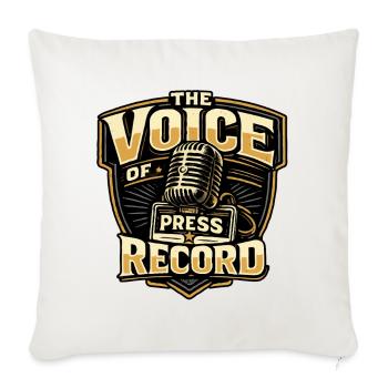 The Voice of Record - Throw Pillow Cover 17.5” x 17.5” - natural white - Front
