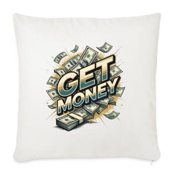 Money Burst Comic Get Money - Throw Pillow Cover 17.5” x 17.5” - natural white - Front