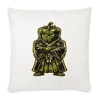Bell Pepper Bodyguard — Funny Vegetable Formal  - Throw Pillow Cover 17.5” x 17.5” - natural white - Front