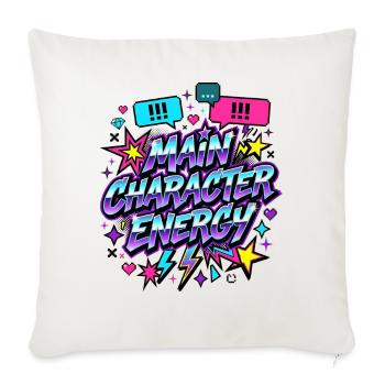 Main Character Energy Burst - Throw Pillow Cover 17.5” x 17.5” - natural white - Front