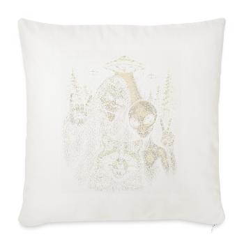 Cosmic Forest Friends - Throw Pillow Cover 17.5” x 17.5” - natural white - Front