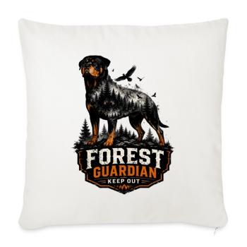 Forest Guardian Keep Out Rottweiler Halloween - Throw Pillow Cover 17.5” x 17.5” - natural white - Front