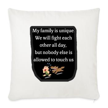 Bold Family Bond and Playful Canine - Throw Pillow Cover 17.5” x 17.5” - natural white - Front
