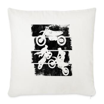 Motocross - Throw Pillow Cover 17.5” x 17.5” - natural white - Front