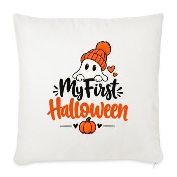 My First Halloween Baby Ghost - Throw Pillow Cover 17.5” x 17.5” - natural white - Front