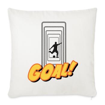 goal - Throw Pillow Cover 17.5” x 17.5” - natural white - Front