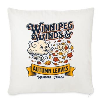 Winnipeg Winds And Autumn Leaves Manitoba Canada - Throw Pillow Cover 17.5” x 17.5” - natural white - Front