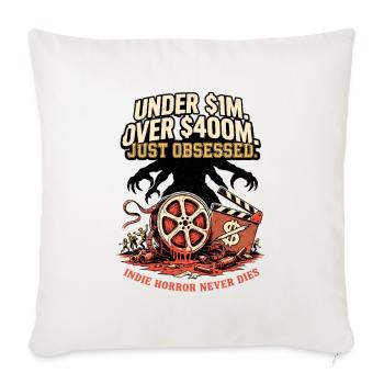 Horror On A Budget - Throw Pillow Cover 17.5” x 17.5” - natural white - Front