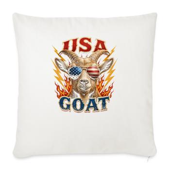 Goat USA - Throw Pillow Cover 17.5” x 17.5” - natural white - Front
