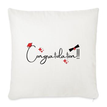 graduation 2024, graduation ceremony - Throw Pillow Cover 17.5” x 17.5” - natural white - Front