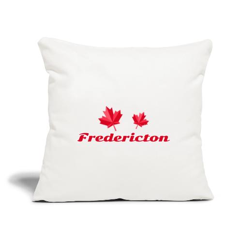 Fredericton with two red maple leaves - Throw Pillow Cover 17.5” x 17.5”