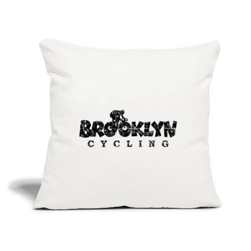 Brooklyn Cycling (Vintage Black) - Throw Pillow Cover 17.5” x 17.5”