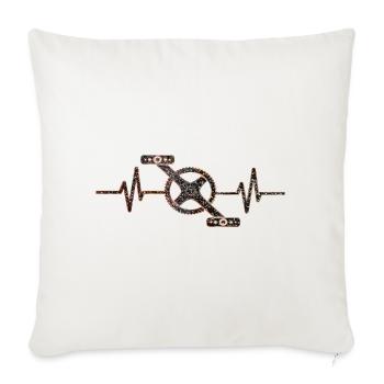 Industrial Gear Heartbeat - Throw Pillow Cover 17.5” x 17.5” - natural white - Front