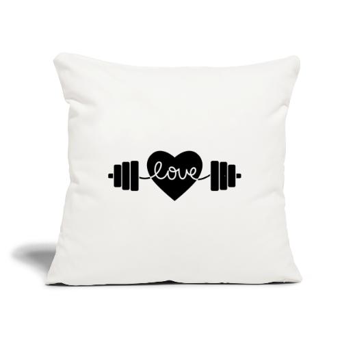 Power Lifting Love - Throw Pillow Cover 17.5” x 17.5”