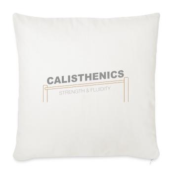 Calisthenics Strength & Fluidity Pull-Up Bar - Throw Pillow Cover 17.5” x 17.5” - natural white - Front