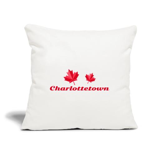 Charlottetown with two red maple leaves - Throw Pillow Cover 17.5” x 17.5”