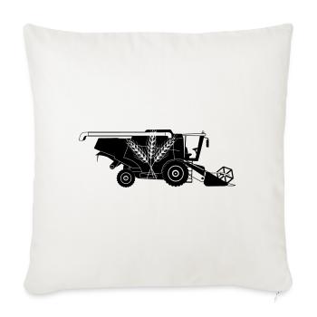 Harvester with Three Grain Stalks Logo - Throw Pillow Cover 17.5” x 17.5” - natural white - Front