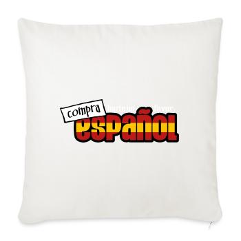 Hazte un favor compra español 2 (dark) - Throw Pillow Cover 17.5” x 17.5” - natural white - Front
