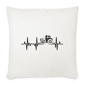 Tractor Pulse Line - Throw Pillow Cover 17.5” x 17.5” - natural white - Front