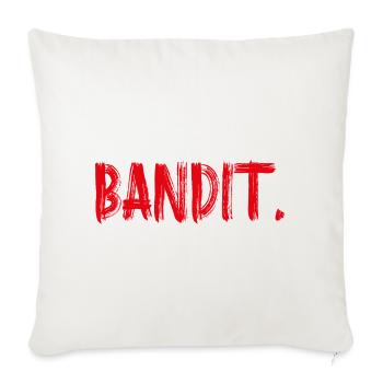 Bandit Vintage Distressed Text | Rebel Attitude Te - Throw Pillow Cover 17.5” x 17.5” - natural white - Front