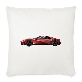 Crimson Velocity Red Sports Car - Throw Pillow Cover 17.5” x 17.5” - natural white - Front