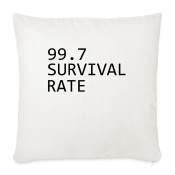 99 7 SURVIVAL RATE BLACK - Throw Pillow Cover 17.5” x 17.5” - natural white - Front