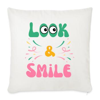 Look and Smile Color Burst - Throw Pillow Cover 17.5” x 17.5” - natural white - Front