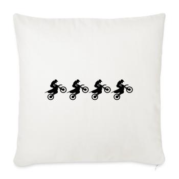 Motocross - Throw Pillow Cover 17.5” x 17.5” - natural white - Front