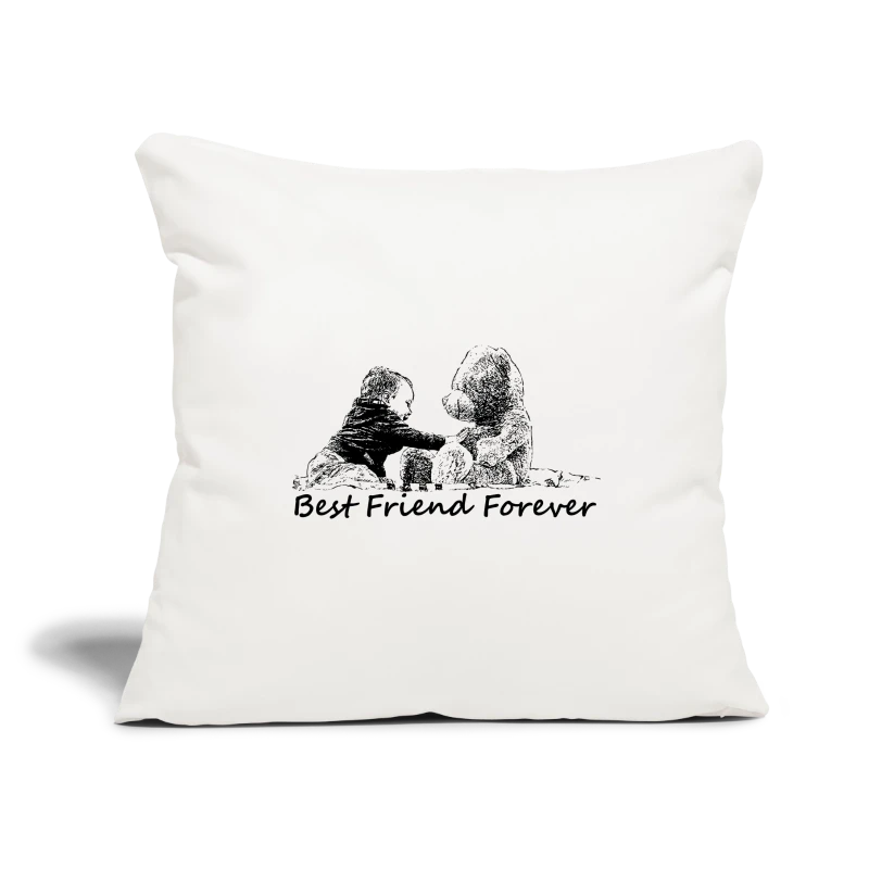 Best Friend Forever (boy) - Throw Pillow Cover 17.5” x 17.5”