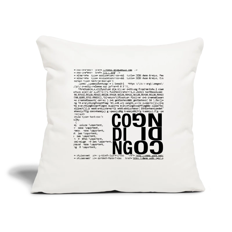 Coding - Throw Pillow Cover 17.5” x 17.5”