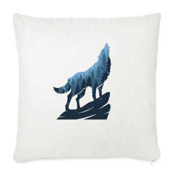Howling wolf - Throw Pillow Cover 17.5” x 17.5” - natural white - Front