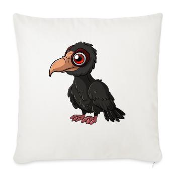 Vibrant Vulture with Enigmatic Eyes - Throw Pillow Cover 17.5” x 17.5” - natural white - Front