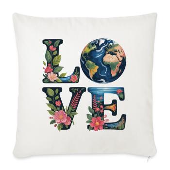 Earth Day Planet Anniversary - Throw Pillow Cover 17.5” x 17.5” - natural white - Front
