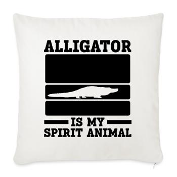 Alligator Spirit Animal - Throw Pillow Cover 17.5” x 17.5” - natural white - Front