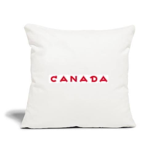 Canada, red letters on white background - Throw Pillow Cover 17.5” x 17.5”
