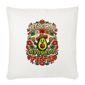 Mexican Avocado Fiesta -  - Throw Pillow Cover 17.5” x 17.5” - natural white - Front