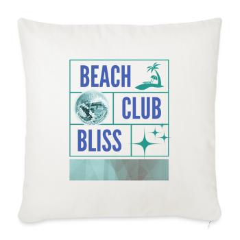 Beach Club Bliss – Summer and party atmosphere - Throw Pillow Cover 17.5” x 17.5” - natural white - Front