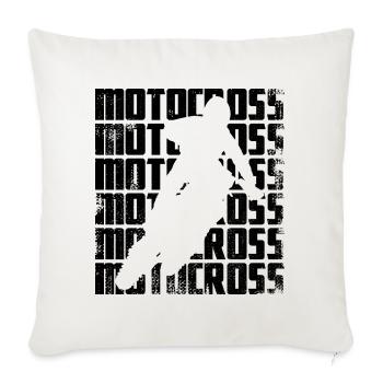 Motocross - Throw Pillow Cover 17.5” x 17.5” - natural white - Front
