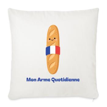 Mon Arme Quotidienne Humour Français - Throw Pillow Cover 17.5” x 17.5” - natural white - Front