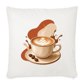Coffee with a heart motiv for true coffee lovers  - Throw Pillow Cover 17.5” x 17.5” - natural white - Front