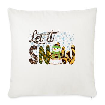 Christmas Snowman, Let it snow , Snowman gift - Throw Pillow Cover 17.5” x 17.5” - natural white - Front