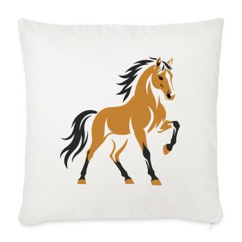 Golden Horse - Throw Pillow Cover 17.5” x 17.5” - natural white - Front