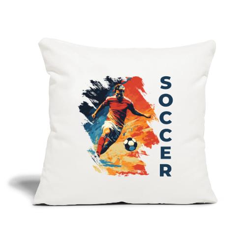 Soccer Action Pulse - Throw Pillow Cover 17.5” x 17.5”