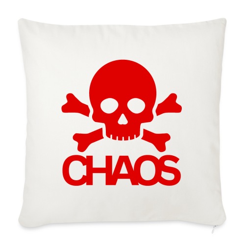 CHAOS Skull Bones Punk Rock (Blood Red) - Throw Pillow Cover 17.5” x 17.5”
